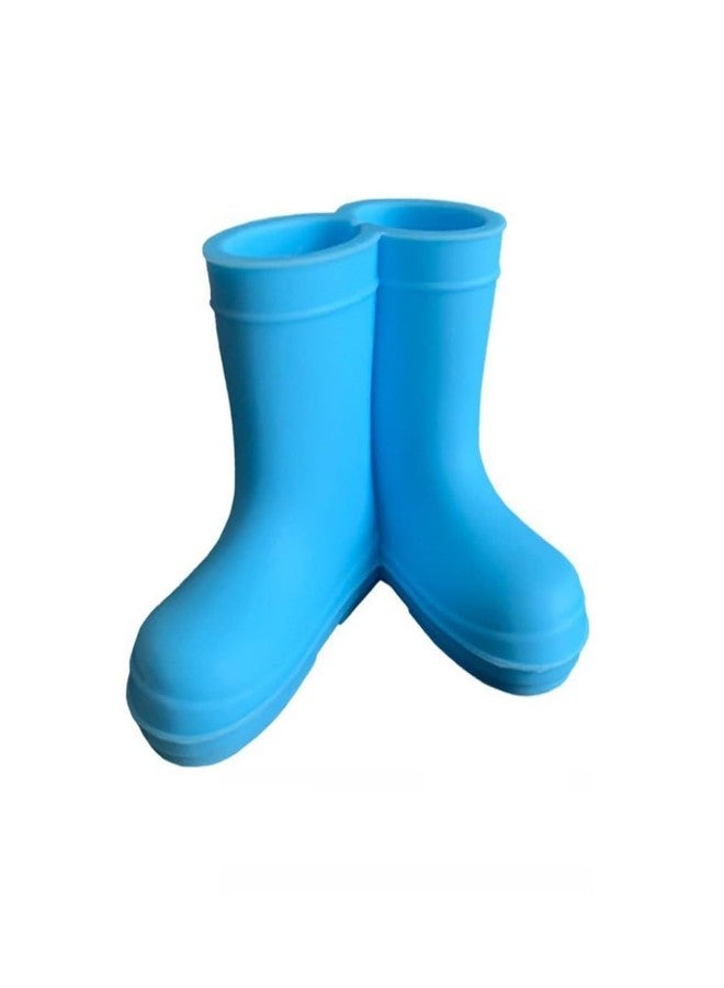 Baskety Silicone Rain Boot Toothbrush Holder Space Saving Bathroom Organizer Stand for Toothpaste (Sky Blue) - Image 1
