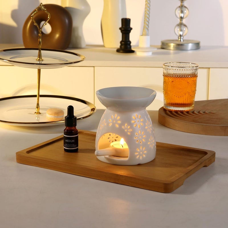 Auxmeware - Ceramic Tea Light Candle Holder, Essential Oil Burner Wax Melt Burner, Incense Aroma Diffuser, Home Decor - Image 4