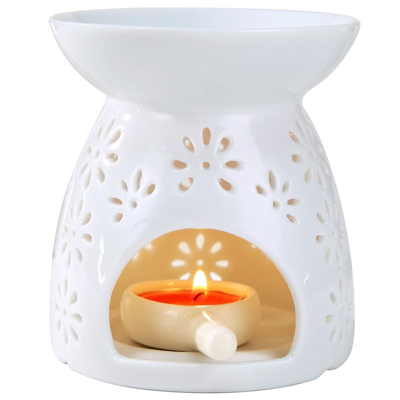 Auxmeware - Ceramic Tea Light Candle Holder, Essential Oil Burner Wax Melt Burner, Incense Aroma Diffuser, Home Decor - Image 1