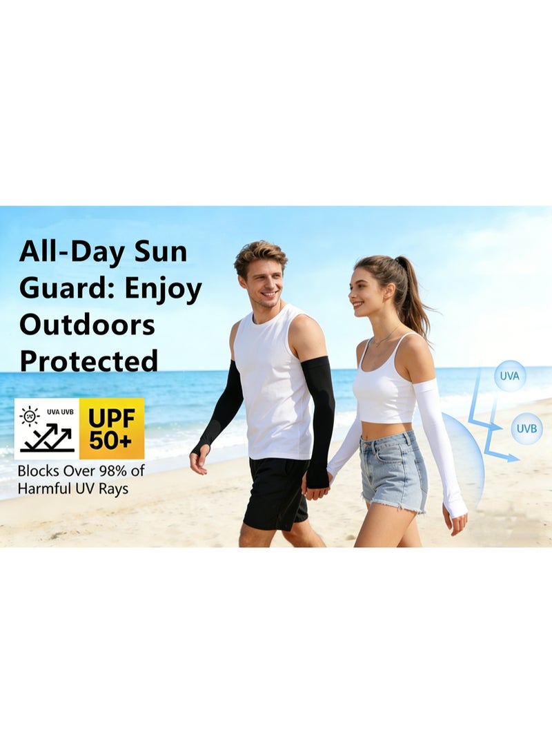 Cool Sun Protection Arm Sleeves With Thumb Holes for Men Women,Cooling Compression UV Arm Cover,Outdoor Sports Sleeve Arm - Image 5