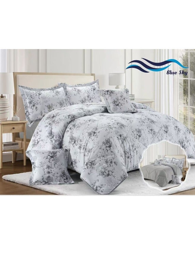 Blue Sky two-sided quilt set, two-sided mattress, consisting of 6 pieces, quilt with 6-piece filling, 100% microfiber, quilt size 230X250 cm - Image 1