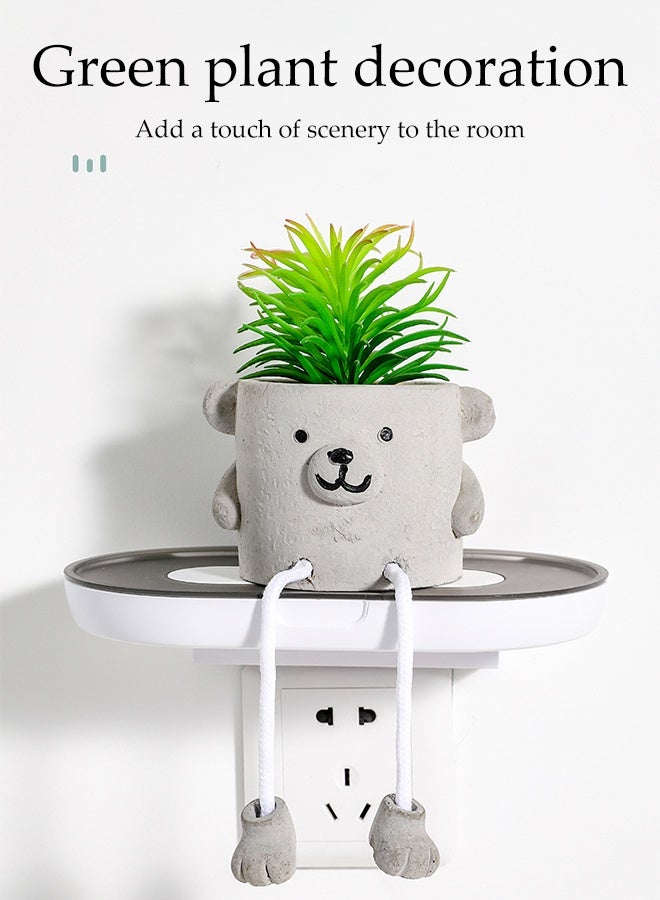 DUNISO Wall Outlet Shelf,Socket Storage Rack,Wall Mounted Set-top Box Organizer,Space Saving,Strong Load-Bearing Capacity, No Need to Drill Holes and Paste,for Bathroom, Router & Devices with Cord Management  ﻿ - Image 5