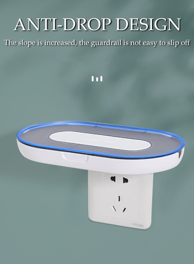 DUNISO Wall Outlet Shelf,Socket Storage Rack,Wall Mounted Set-top Box Organizer,Space Saving,Strong Load-Bearing Capacity, No Need to Drill Holes and Paste,for Bathroom, Router & Devices with Cord Management  ﻿ - Image 4