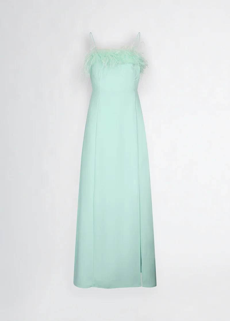 Liu Jo Elegant aqua green dress with feathers