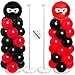 Arrowbash 2 Sets Ninja Party Decorations Ninja Adjustable Balloon Column Stand Kit Metal Telescopic Pillar Balloon Stand for Birthday Warrior Themed Party SuppliesBlack Red - Image 2