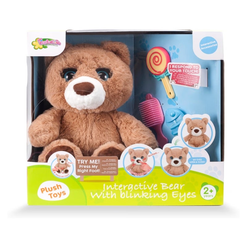 دمية الدب الفرو التفاعلية مع العيون المتحركة - 9175 - Image 1