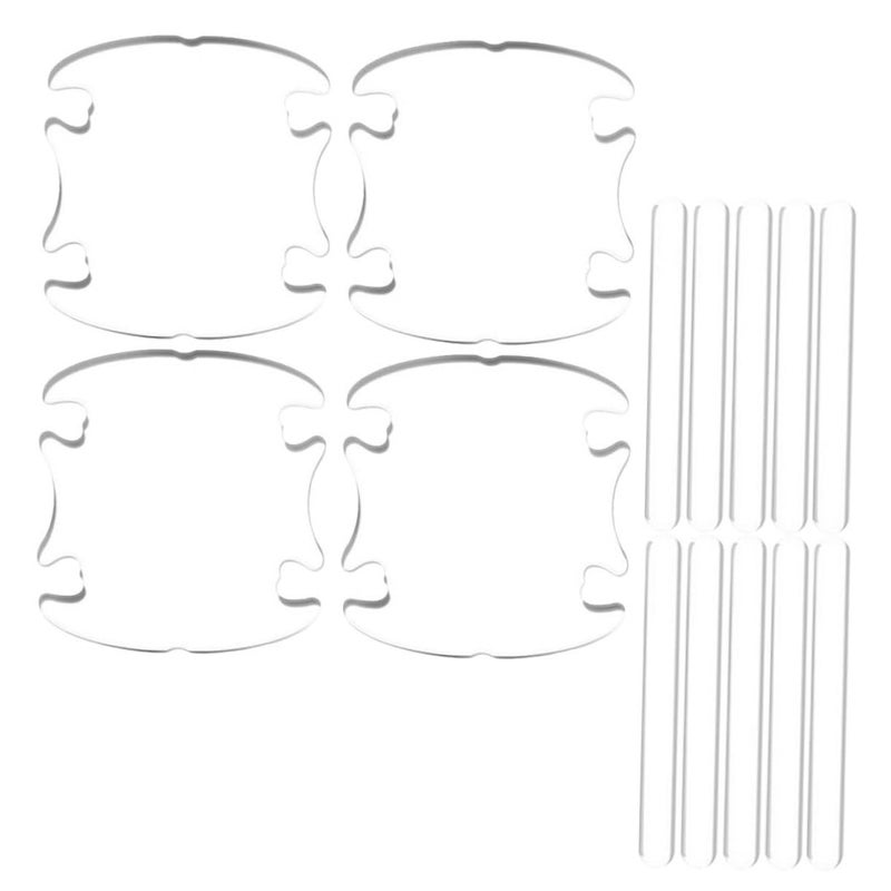 Car Door Handle Protective Film Scratch Resistant Sticker Set Easy to Install Black - Image 2