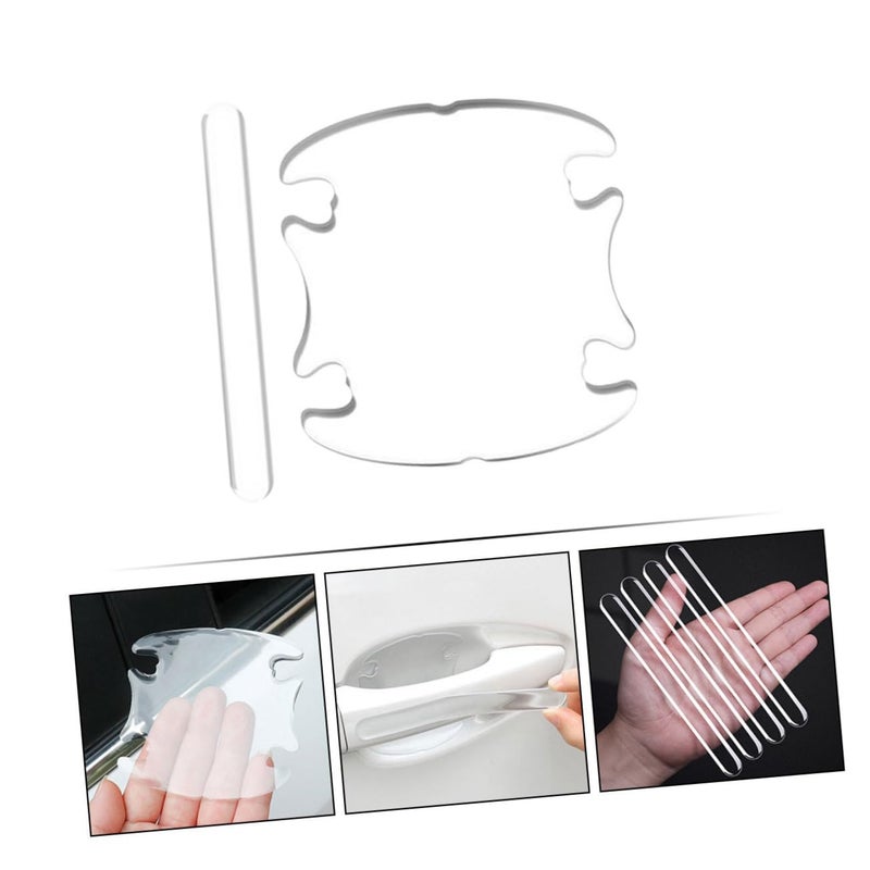 Car Door Handle Protective Film Scratch Resistant Sticker Set Easy to Install Black - Image 5
