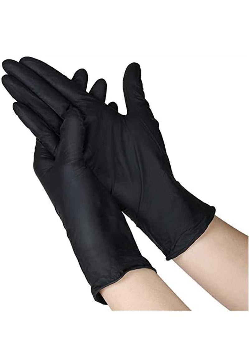 100 Pcs Disposable Gloves Large, Black - Image 1