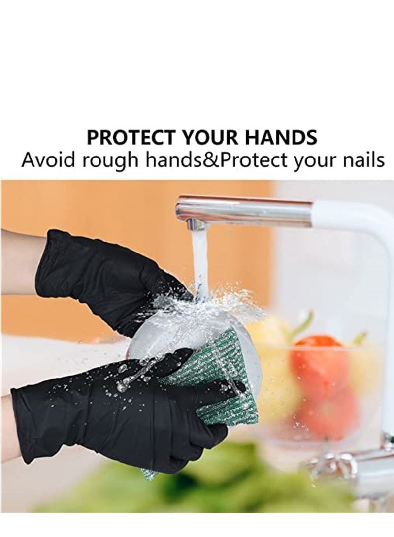 100 Pcs Disposable Gloves Large, Black - Image 5