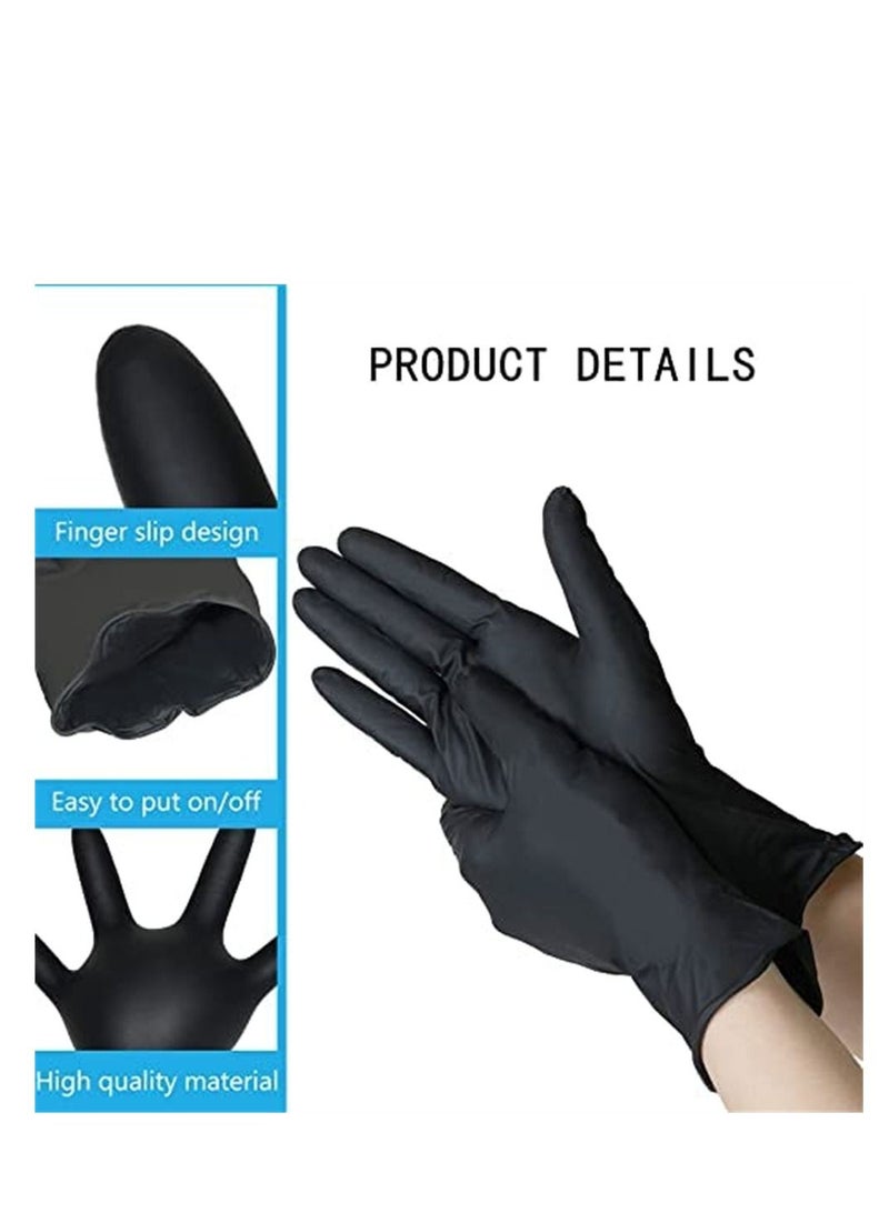 100 Pcs Disposable Gloves Large, Black - Image 2