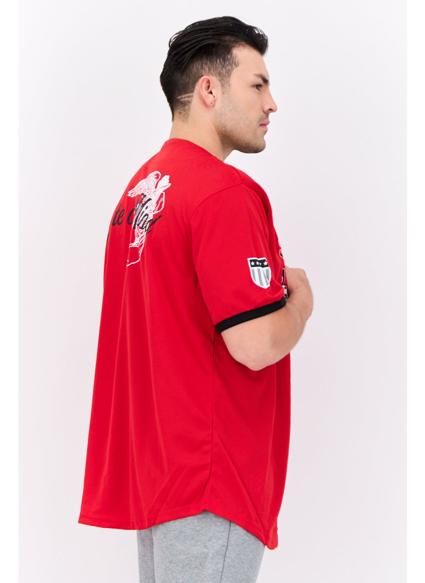 Men Sportswear Fit Short Sleeves Baseball Jersey, Red Combo - pzsku/Z6BBC99F844023EC32826Z/45/_/1738678529/8b7ed03d-2c67-4d7b-b20a-c0118a56e24b