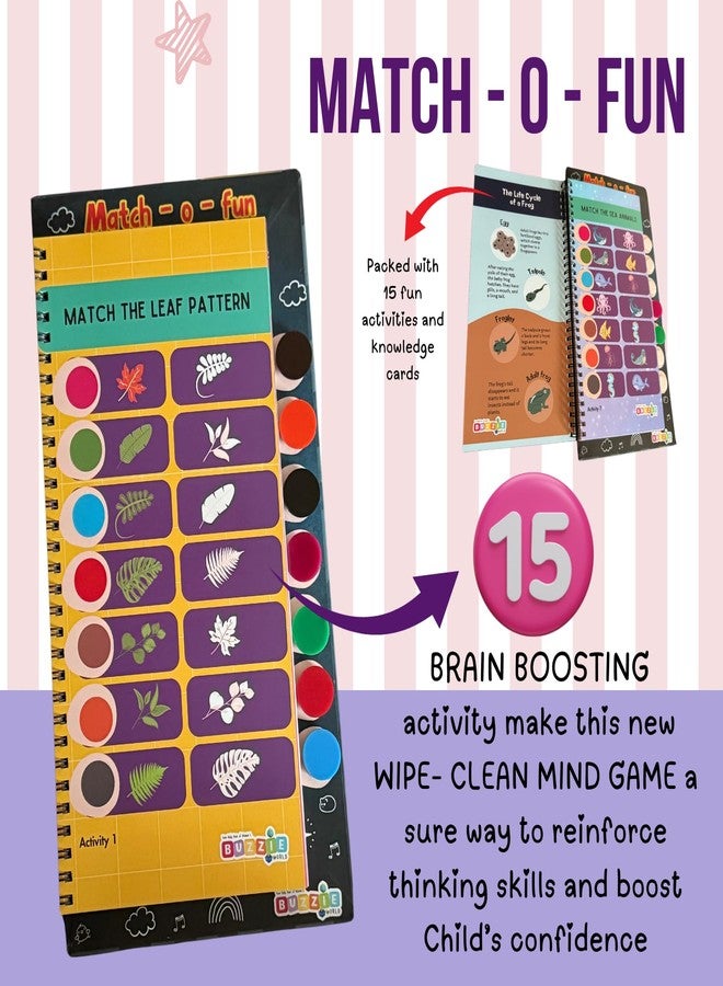BuzzieWorld Match-O-Fun Brain Booster Activity for Kids & Childrens | Boosting Your Children Confidence | Mind Game | Toy & Games | Enhence Chiled Memory | Brain Building Game for Kids - Image 4
