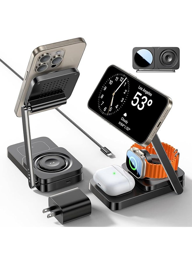 General - Foldable Charger 3 in 1 for Apple Magsafe Charger Stand, Wireless Charger iPhone and Watch Charging Station for Multiple Devices for Apple with iPhone 15 Pro Max Airpods Apple Watch - Image 1
