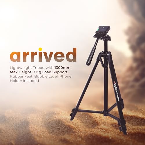 Digitek (DTR-425 LW) Portable Tripod Stand with Smartphone Holder, 4.26ft Height, Pan & Multipurpose Quick Release Head, Rubberised Legs, 3kg Load Capacity, Ideal for DSLR Camera & Mobile Photography - Image 2