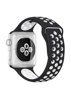ten.tech Silicone Sport Band for Apple Watch Ultra/Ultra 2 49mm 45mm 44mm 42mm, Waterproof Breathable Soft Silicone Sport Band for iWatch Ultra SE 8/7/6/5/4/3/ 2/1, from Tin Tech Black & white  - Image 1