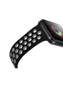ten.tech Silicone Sport Band for Apple Watch Ultra/Ultra 2 49mm 45mm 44mm 42mm, Waterproof Breathable Soft Silicone Sport Band for iWatch Ultra SE 8/7/6/5/4/3/ 2/1, from Tin Tech Black & white  - Image 3
