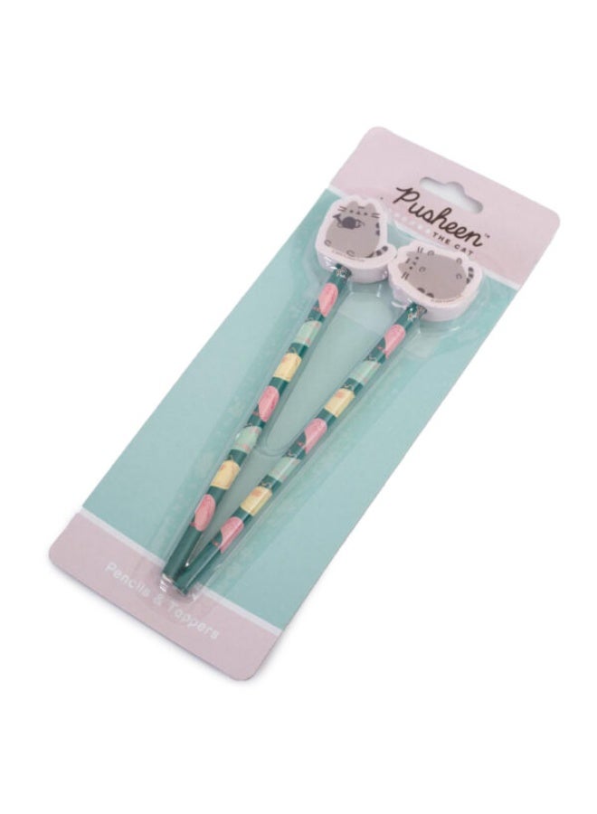 Pyramid Pusheen (Botanical) Pencils and Toppers 2 pack - Image 1