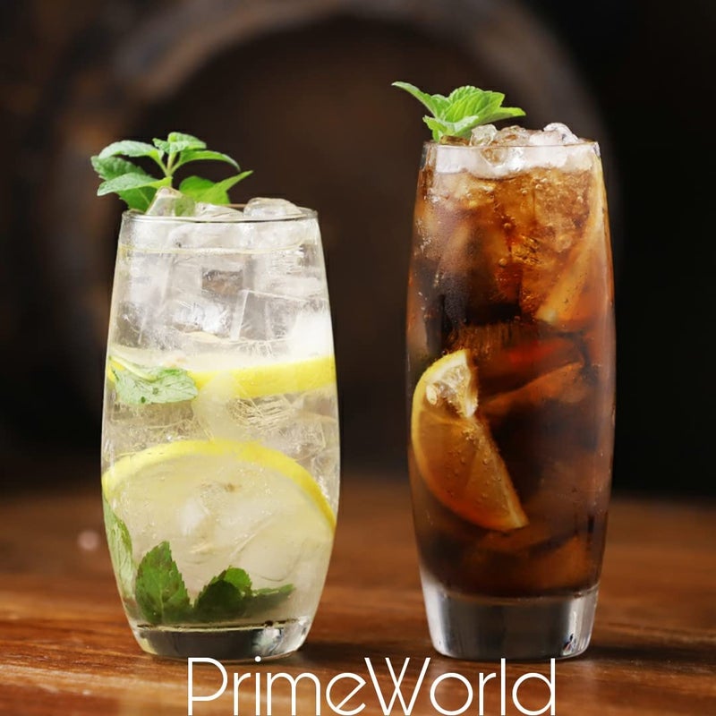 PrimeWorld European 31O Ml Barrel Hi Ball Glasses Set Of 6 Pcs - Tall Drinking Glasses For- Water,Juice,Colddrink,Mojito,Cocktail,Lead-Free,Perfect For Home,Restaurants And Parties,White,310 ML - Image 5