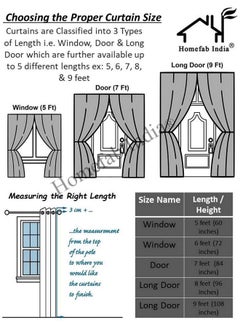 Homefab India Homefab India Pack of 1 Royal Silky Cream Door Curtain with Stainless Steel Eyelets - 7 feet  - Image 3