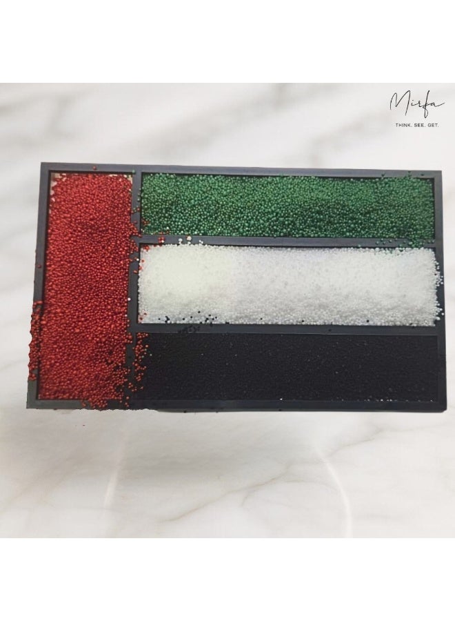 MIRFA Pearled Candle Wax Sand With 4 Eco Wicks - UAE Flag Combination - Image 3