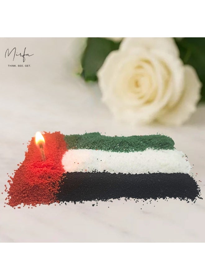 MIRFA Pearled Candle Wax Sand With 4 Eco Wicks - UAE Flag Combination - Image 1