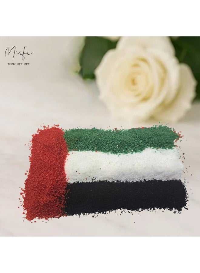 MIRFA Pearled Candle Wax Sand With 4 Eco Wicks - UAE Flag Combination - Image 4