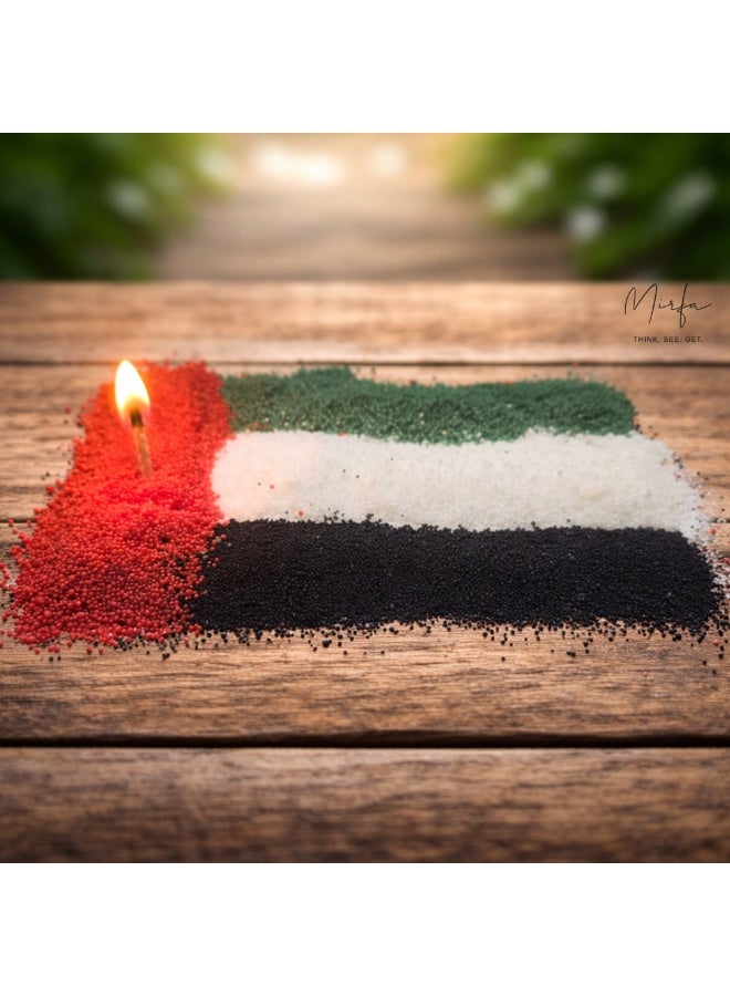 MIRFA Pearled Candle Wax Sand With 4 Eco Wicks - UAE Flag Combination - Image 2