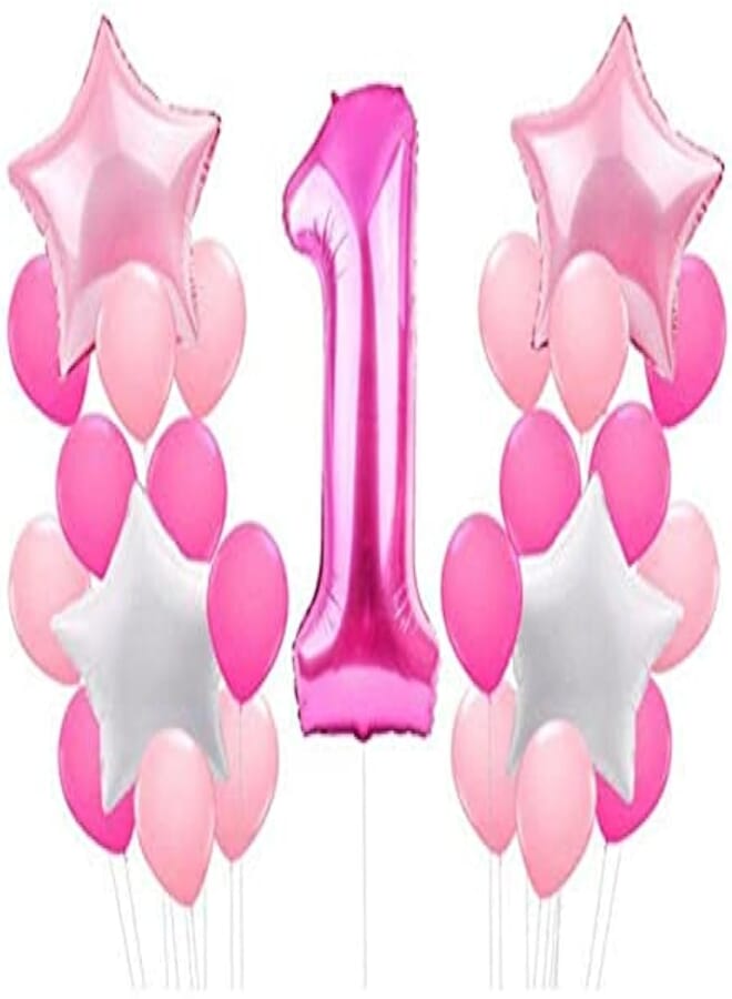 Secret Foil Latex Pink Balloons Set 1st Birthday Party Decorations Girl