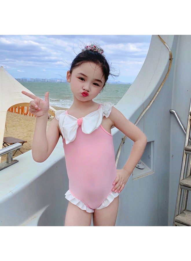 Loquat Children's Swimwear Female Princess Girl One-piece Baby Baby Girl Cute Swimming Set Wholesale-Color:83012 Blue Girls + Bottom Swimming Ring- - Image 5