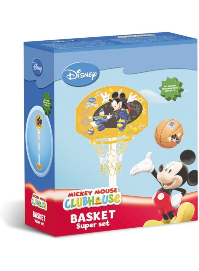 موندو سلة كرة السلة للأطفال من موندو ميكي ماوس – ارتفاع قابل للتعديل حتى 165 سم، للاستخدام الداخلي والخارجي - Image 3