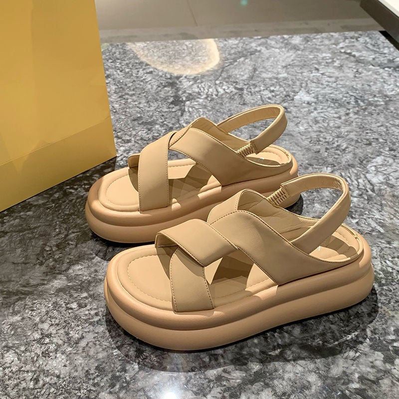 Size 35-43 Sandals For Women 41 Outer Wear Platform Thick-Soled Beach Shoes French Style With Skirt Roman Shoes 42 Large Size Women'S Shoes - Image 4