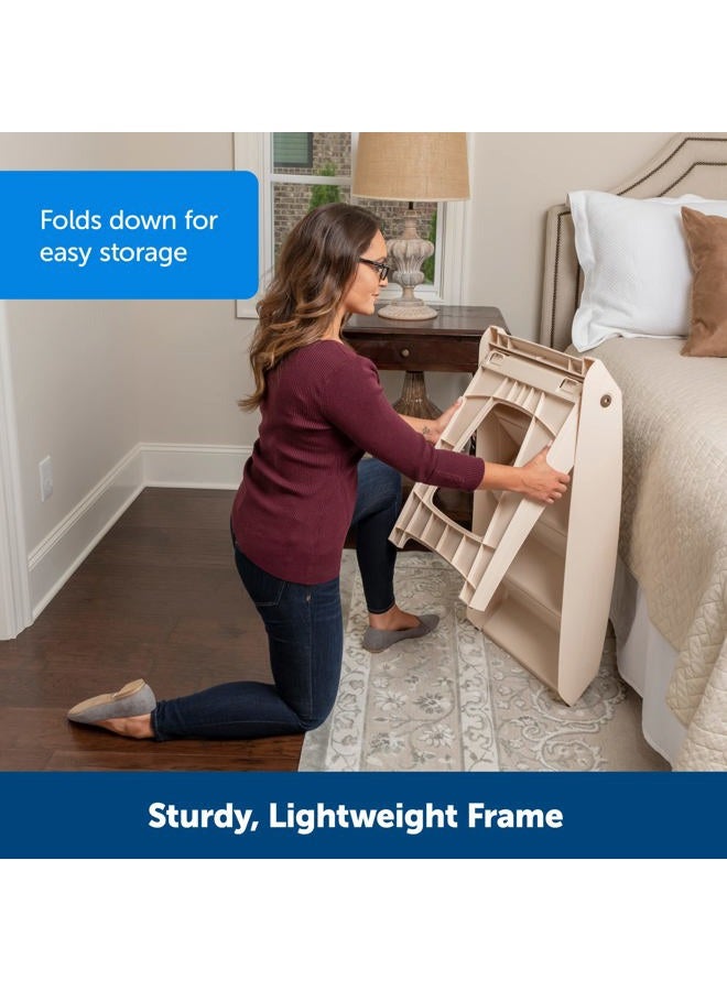 PetSafe CozyUp Folding Dog Stairs - Pet for Indoor/Outdoor at Home or Travel Steps High Beds with Siderails, Non-Slip Pads Durable, Support up to 150 lbs Large, Tan - Image 2