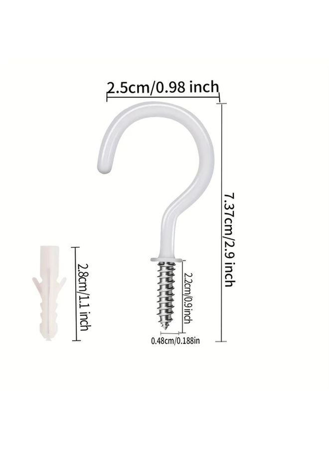 40pcs 2.9 Inch Vinyl Coated Ceiling Hooks For Lamp String Plant Clothes Indoor Outdoor Use - Image 3