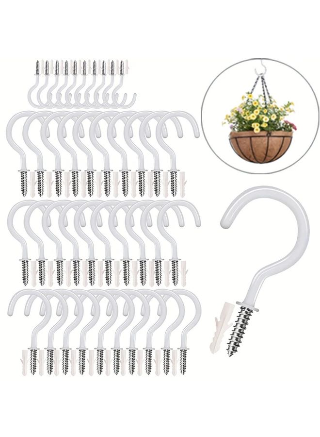40pcs 2.9 Inch Vinyl Coated Ceiling Hooks For Lamp String Plant Clothes Indoor Outdoor Use - Image 1