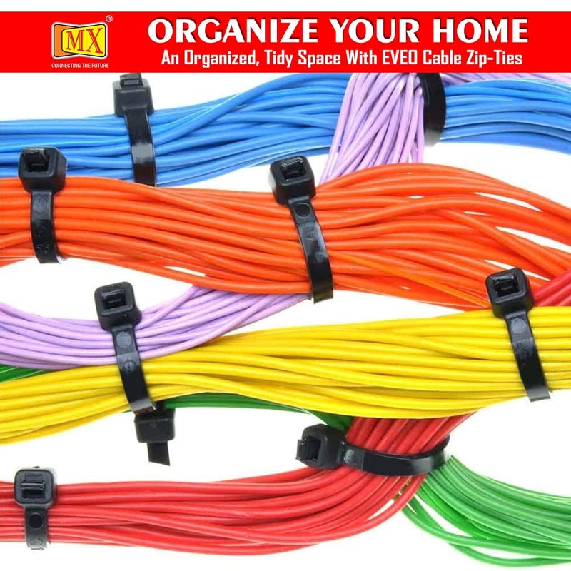 MX Teeth Grip Nylon Self Locking Cable Ties Black 305 mm x 48 mm 12 inch Pack of 1000 Heavy Duty Strong nylon self locking zip tie nylon self locking cable tie cable tie wire - Image 5
