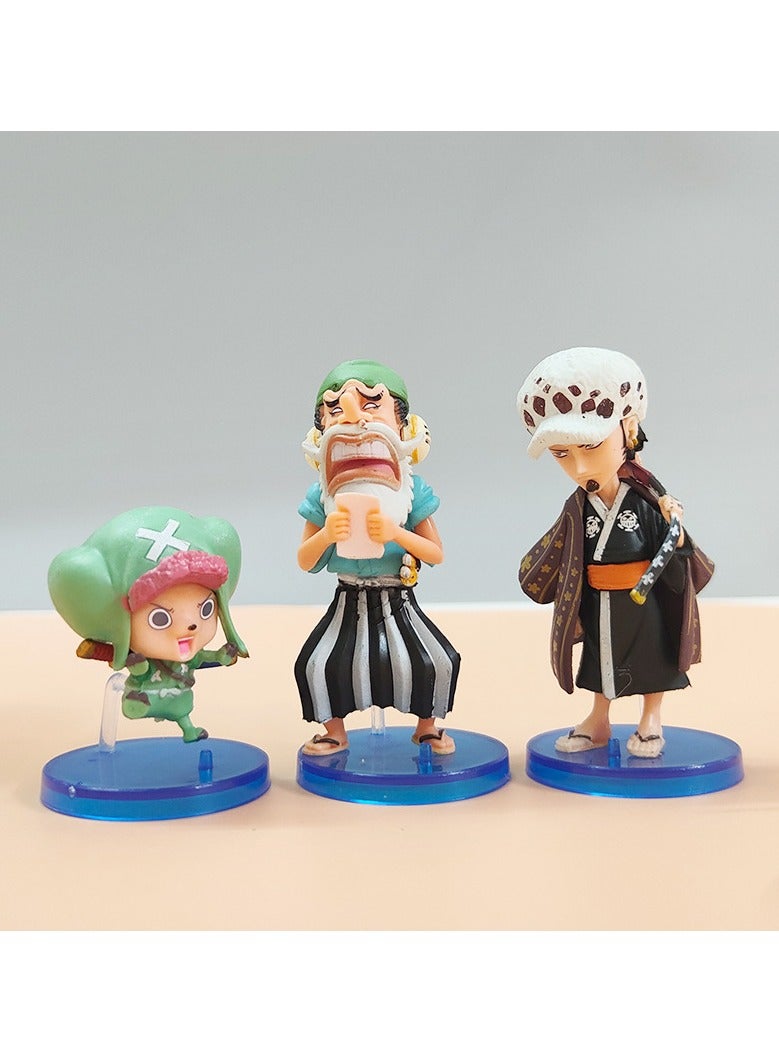 general One Piece Wano Country 10 Kimonos Luffy Zoloyama Jira Kinemon Ayu Figure Toy Cake Ornaments - Image 3