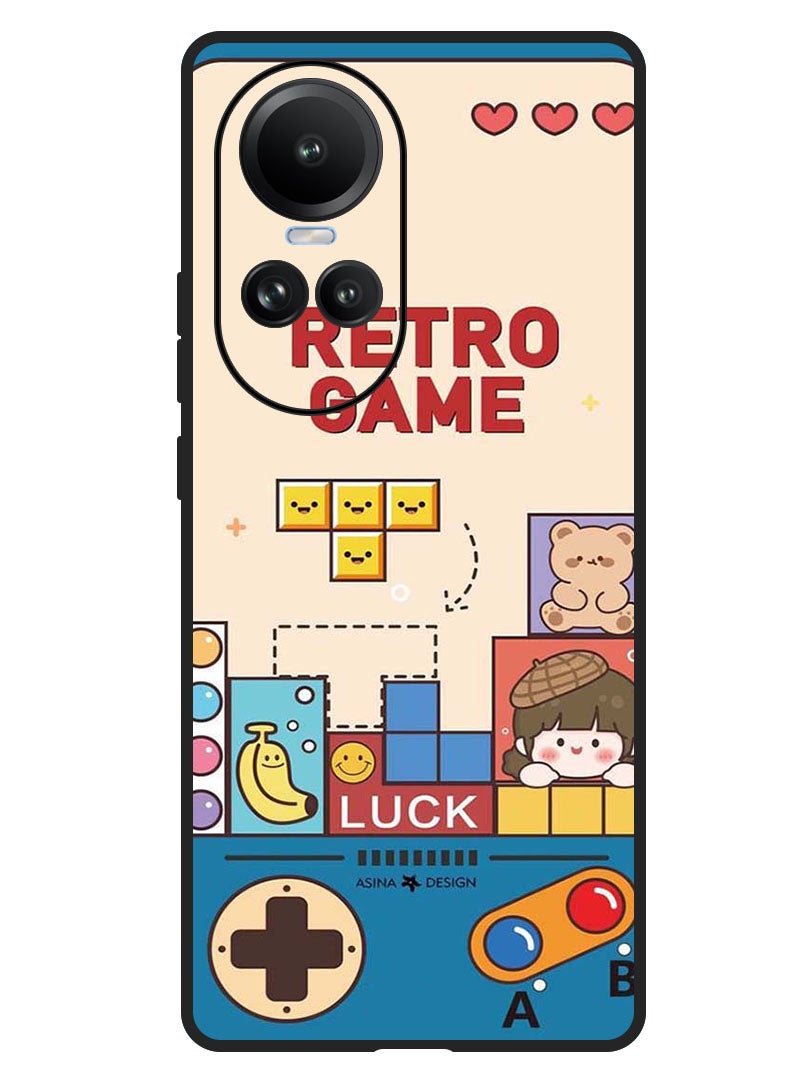 Theodor Protective Case Anti Scratch Shock Proof Bumper Cover For Oppo Reno 10/10 Pro Retro Games - Image 1
