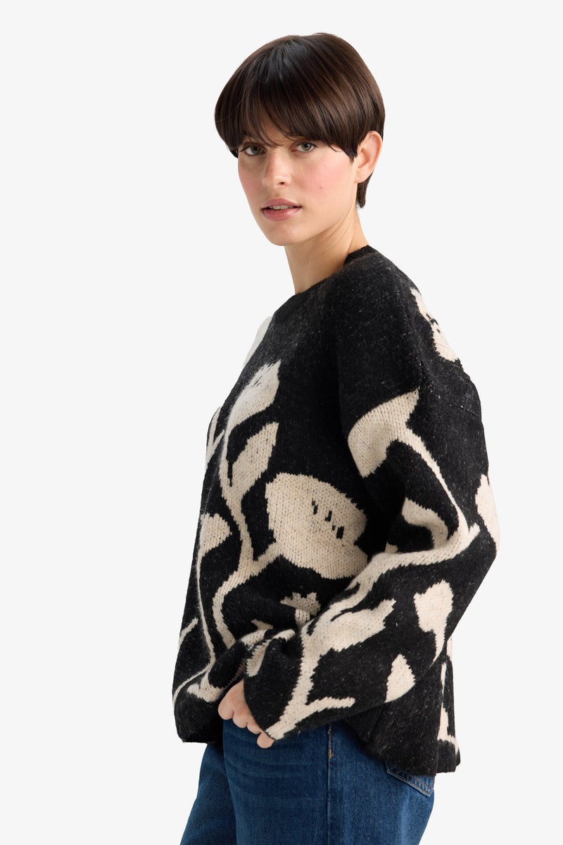 DeFacto Black Woman Crew Neck Oversize Fit Long Sleeve Pullover Casual - Image 4