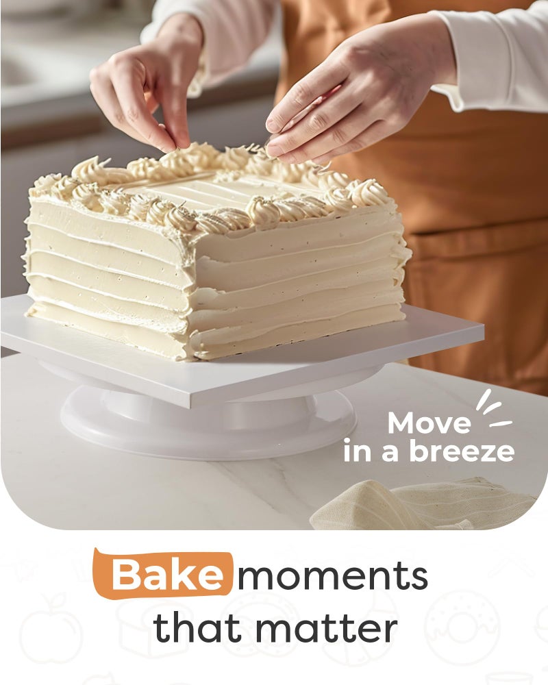 Kootek 12 Inch Square Cake Drum, 1/2 Inch Thick Sturdy Boards with Fully Wrapped Edges, Heavy Duty Corrugated Cardboard Base for Decorating Baking Supplies, Base para Pastel, 1 Pack - Image 5
