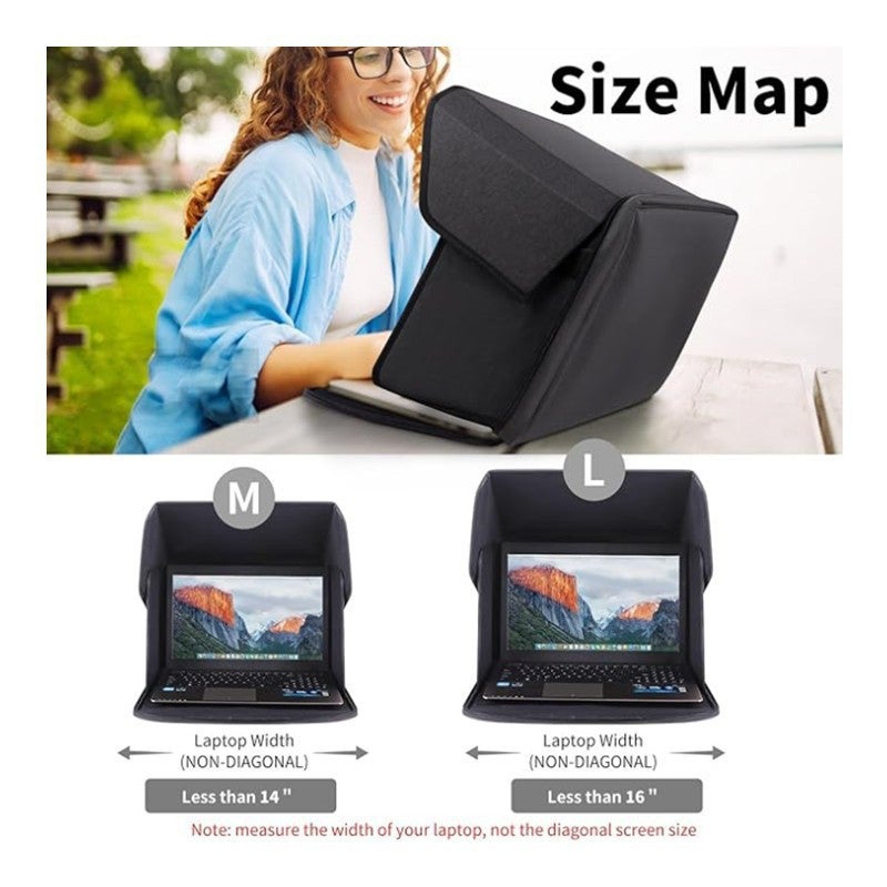 Laptop Privacy Screen Cover Computer Sunshade Bag Foldable Laptop Light Shield Outdoor Working - Image 3