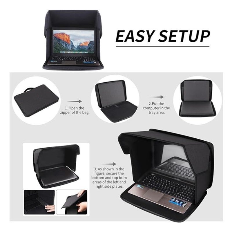Laptop Privacy Screen Cover Computer Sunshade Bag Foldable Laptop Light Shield Outdoor Working - Image 4