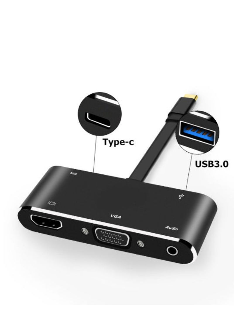 Generic USB C Hub,5 In 1 Type C Adapter With 4K HDMI Port,VGA Port, AV Port,1 PD Quick Charge Port,1 USB 3.0 Port  - Image 2