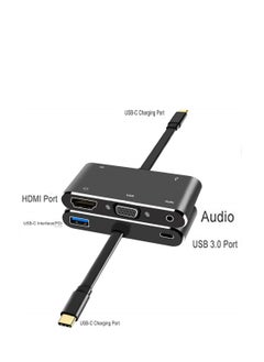 Generic USB C Hub,5 In 1 Type C Adapter With 4K HDMI Port,VGA Port, AV Port,1 PD Quick Charge Port,1 USB 3.0 Port  - Image 1