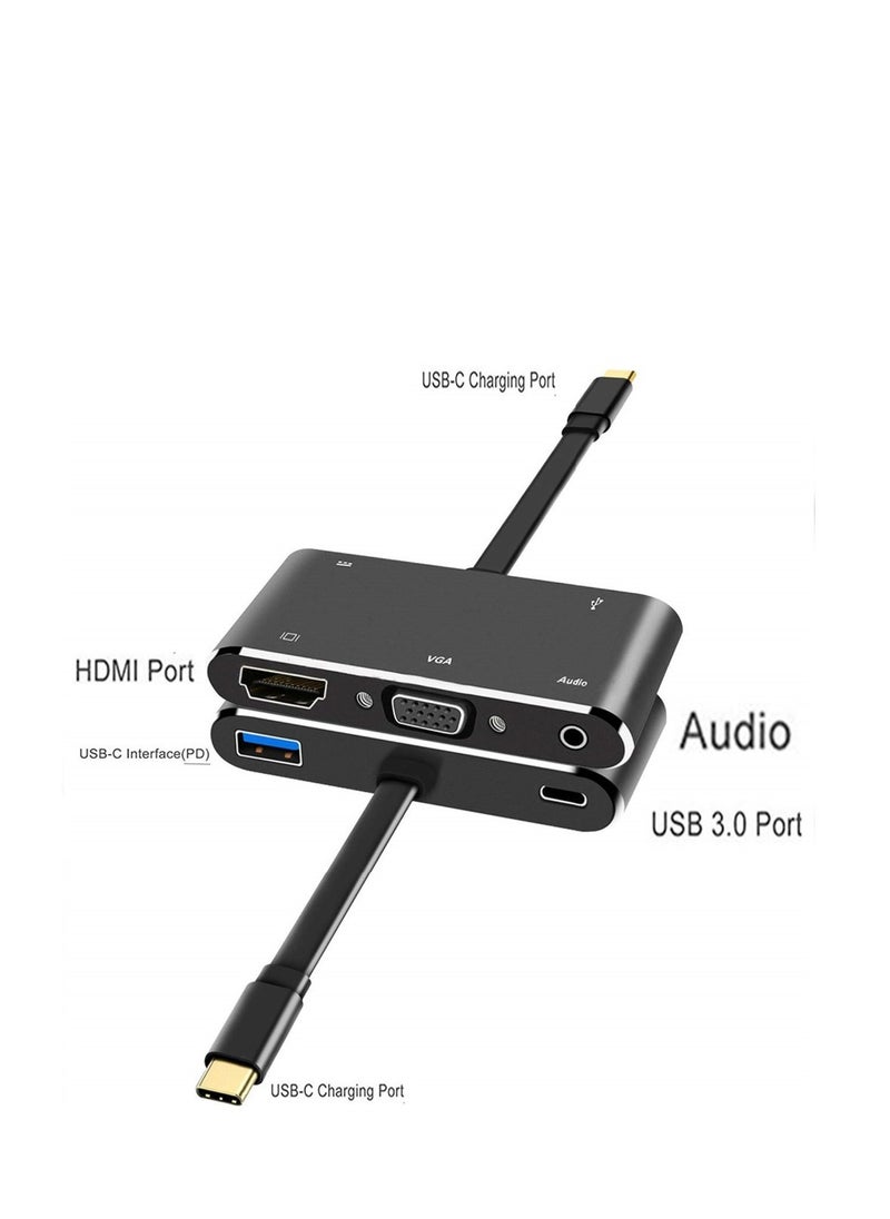 Generic USB C Hub,5 In 1 Type C Adapter With 4K HDMI Port,VGA Port, AV Port,1 PD Quick Charge Port,1 USB 3.0 Port  - Image 1