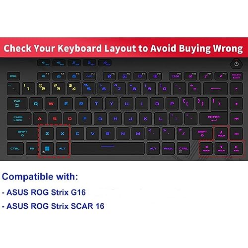 RAYA Silicone Keyboard Cover for 2023/2024 ASUS ROG Strix G16 and ASUS ROG Strix Scar 16 Gaming Laptops (Black) - Image 2