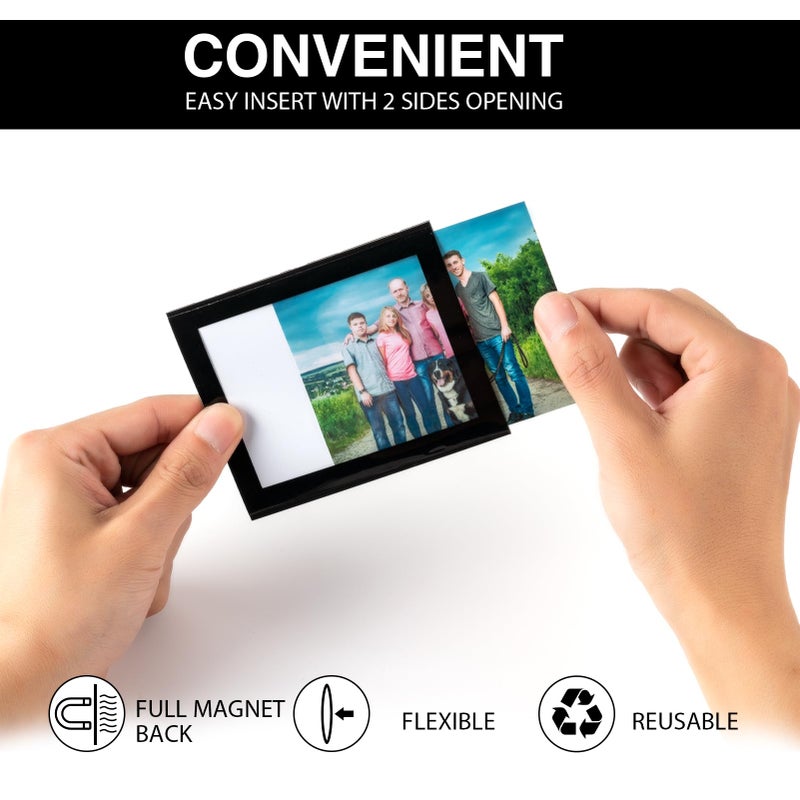 STTMGN Magnetic Picture Frames with Black Border(2.5"X3.5",12 Pack),Mini Wallet Size Magnet Photo Sleeves Pockets/Holder,Decorations for Home/Office/School/Classroom/Party - Image 4