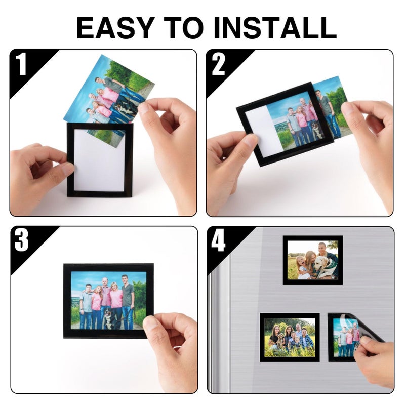 STTMGN Magnetic Picture Frames with Black Border(2.5"X3.5",12 Pack),Mini Wallet Size Magnet Photo Sleeves Pockets/Holder,Decorations for Home/Office/School/Classroom/Party - Image 5