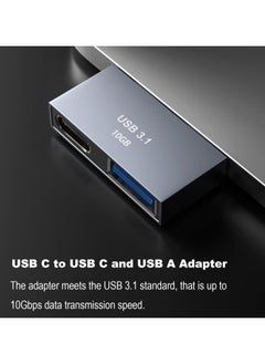 SYOSI SYOSI 2 Pcs USB C Adapters, 10Gbps Multiport USB C Splitter for MacBook, Type C to USB C and USB A Extender, Type C to Dual USB 3.1 Hub Compatible with MacBook Pro/Air, Support PD 100W  - Image 2
