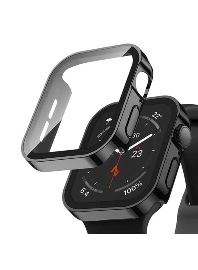 Loquat Suitable For Apple S10 Watch Case Waterproof Electroplated PC Case Film Integrated For Apple Watch789 All-inclusive Protection-Color:Silver Plating (OPP)-Exterior Dimension:41mm (7/8/9 Generations)  - Image 4